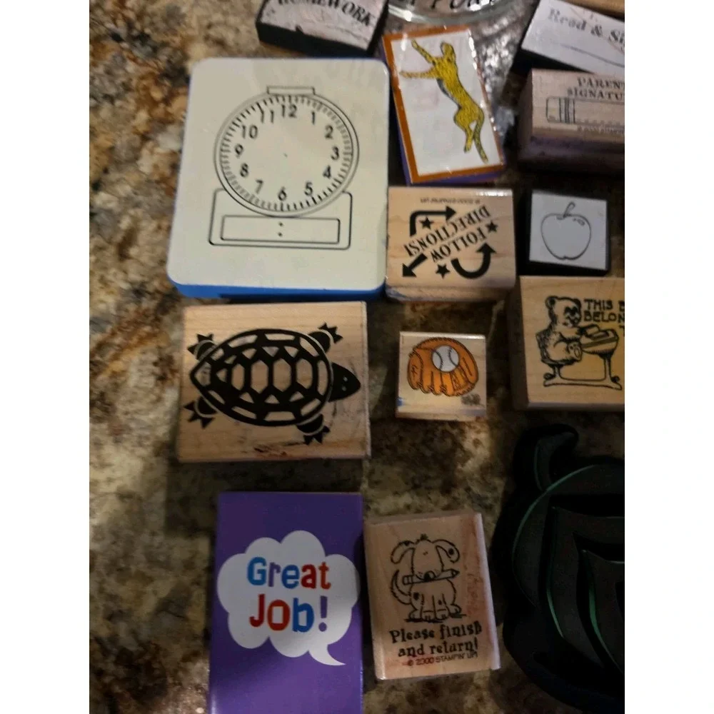 Teacher Homeschool. Classroom. 34 Random.Stamps Class Jar With Lid. Student